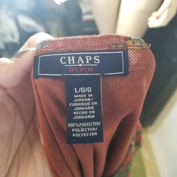 Vtg CHAPS Y2k 90s southwest print mesh shirt - Picture 3 of 7